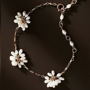 Anthropologie Pearl Daisy Fluerette Bracelet